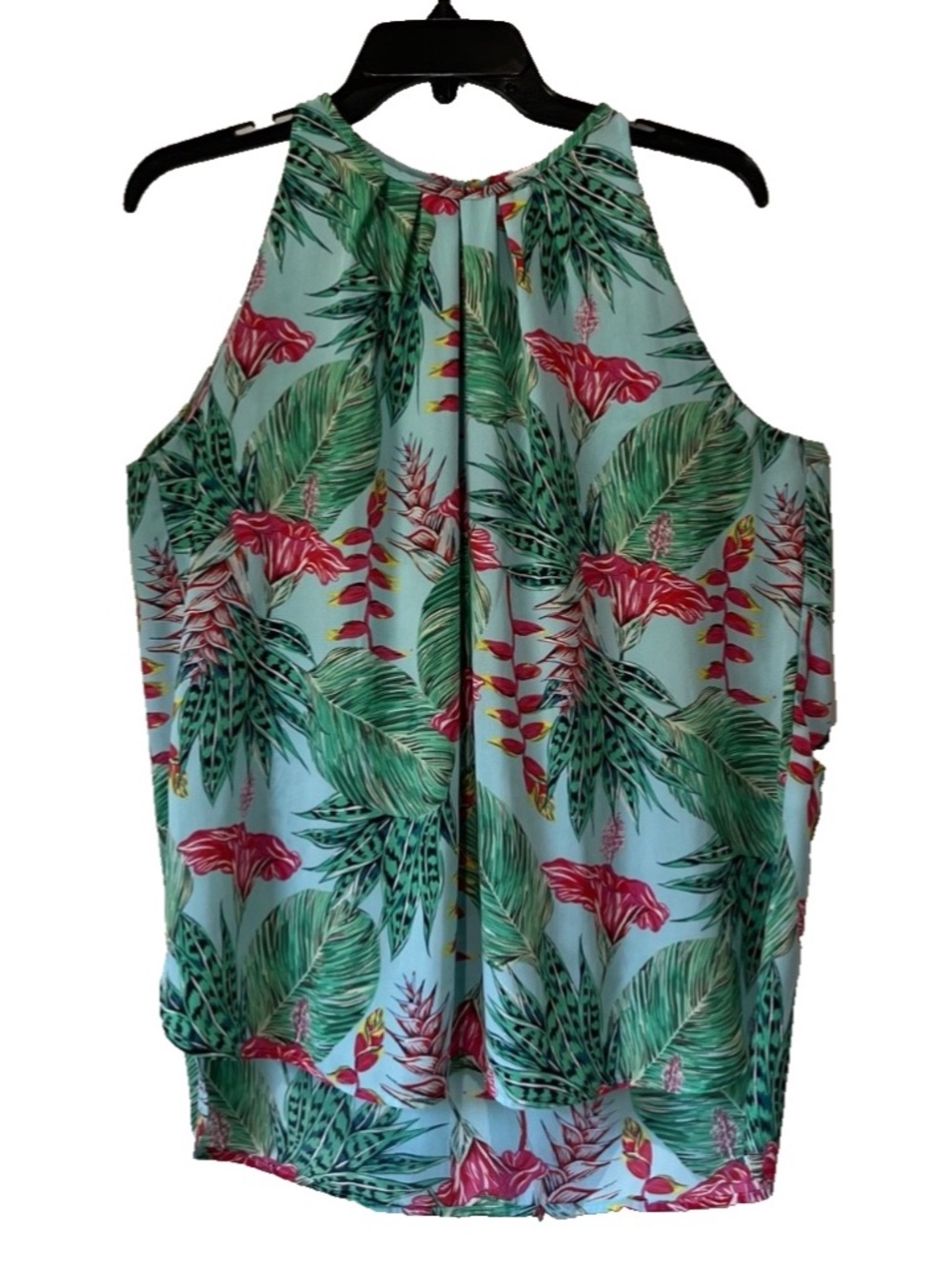 Saint Tropez West Women’s Sleeveless Top – Tropical Floral Print – Size XL